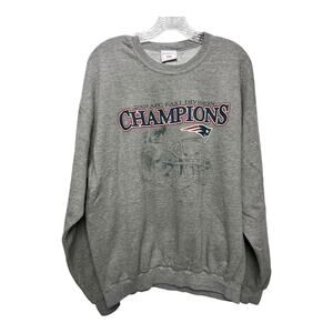 New England Patriots Sweatshirt 2003 AFC East Div Champions Mens Grey